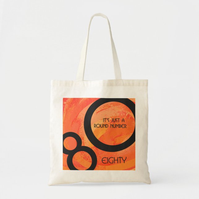 Orange 80 Decade Birthday Tote Bag (Front)