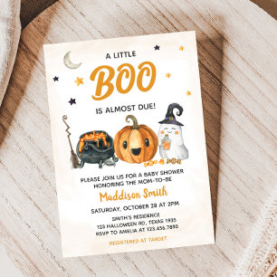 Orange A Little Boo Invitation Baby shower