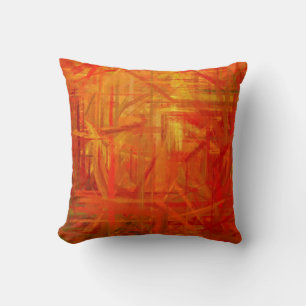 Orange Abstract Art Painting 2 Throw Pillow