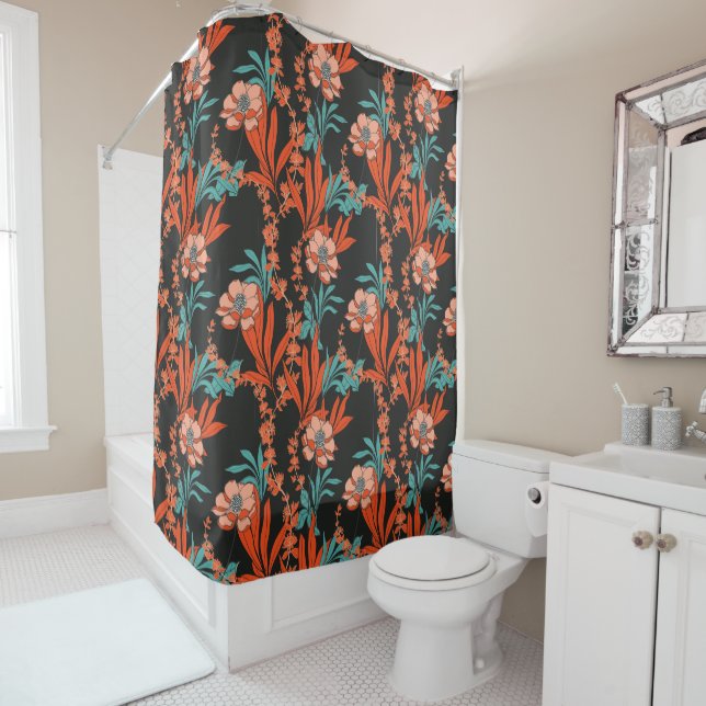 Orange Abstract Floral Pattern (In Situ)