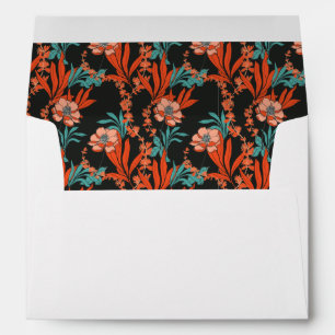 Orange Abstract Floral Pattern Envelope
