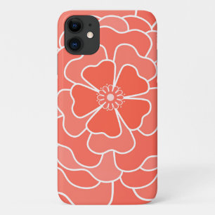 Orange abstract flower pattern iPhone 11 case