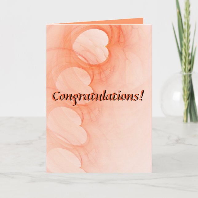Orange Abstract Heart Engagement Card (Front)