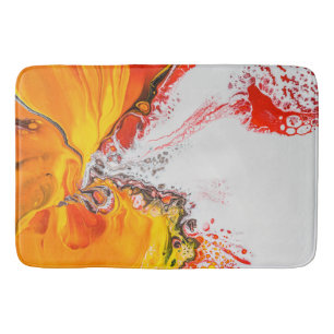 Orange Abstract Minimalist  Bath Mat