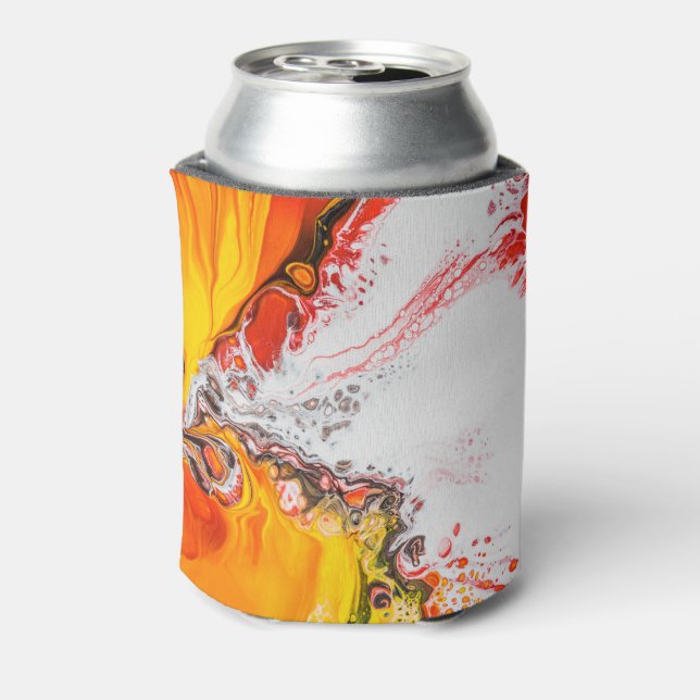 Orange Abstract Minimalist Can Cooler (Can Back)