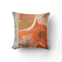 Orange Abstract Modern Art Pillows