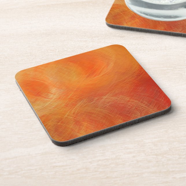 Orange Abstract Painting Coaster (Left Side)