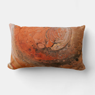 Orange abstract painting lumbar pillow