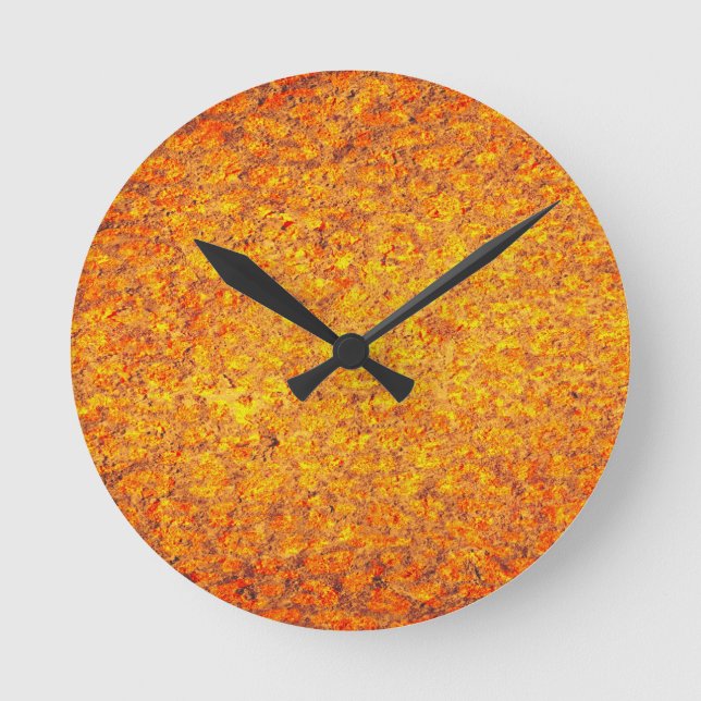 Orange Abstract Painting Round Clock (Front)