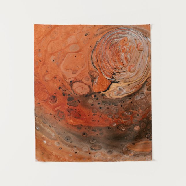 Orange abstract painting tapestry (Front)
