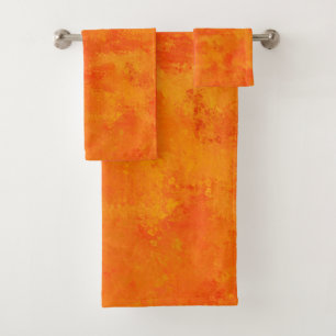 Orange Abstract Pattern  Bath Towel Set