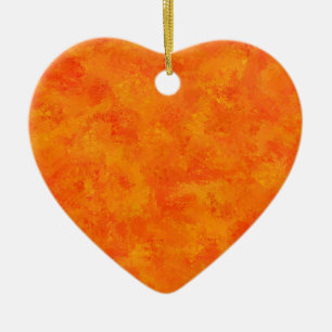Orange Abstract Pattern  Ceramic Ornament