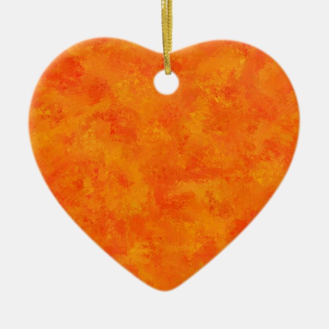 Orange Abstract Pattern  Ceramic Ornament (Front)