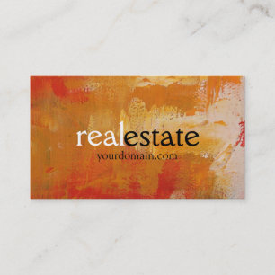 Orange Abstract Pattern Real Estate Business Card