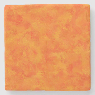 Orange Abstract Pattern  Stone Coaster