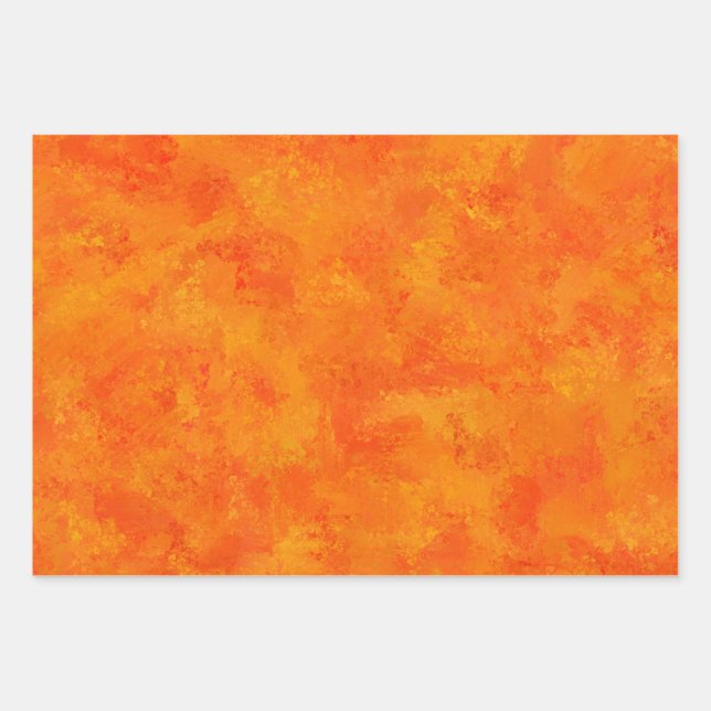 Orange Abstract Pattern  Wrapping Paper Sheet (Front)
