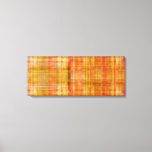Orange Abstract Striped Art Wrapped Canvas Print