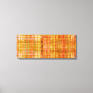 Orange Abstract Striped Art Wrapped Canvas Print
