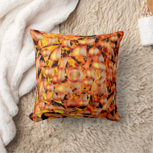 Orange Abstract Throw Pillow