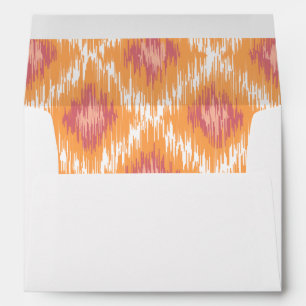 Orange Abstract Tribal Ikat Chevron Diamond Pattrn Envelopes