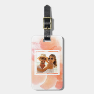 Orange Abstract Watercolor Add your Name Luggage Tag