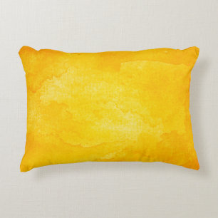 Orange abstract watercolor macro texture backgroun accent pillow