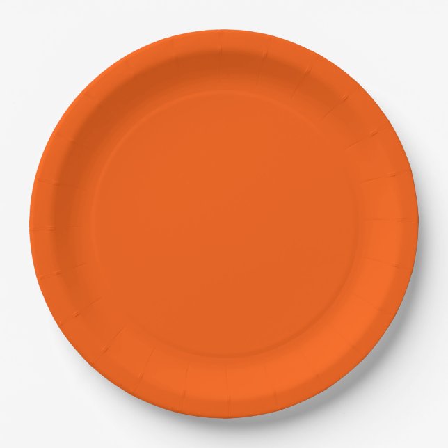 Orange Accent Colour Ready to Customize Paper Plate (Front)
