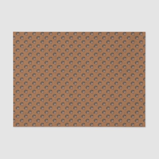 Orange Acorn Patterned Tissue Paper (Front)