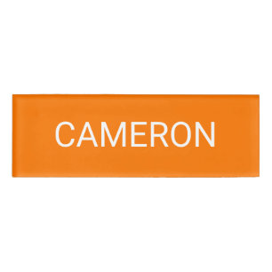 Orange Acrylic Nametag Professional Badge Magnetic