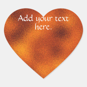 Orange Add Your Own Text Heart Sticker