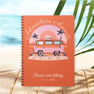 Orange Adventure Awaits Vintage Campervan Travel  Notebook