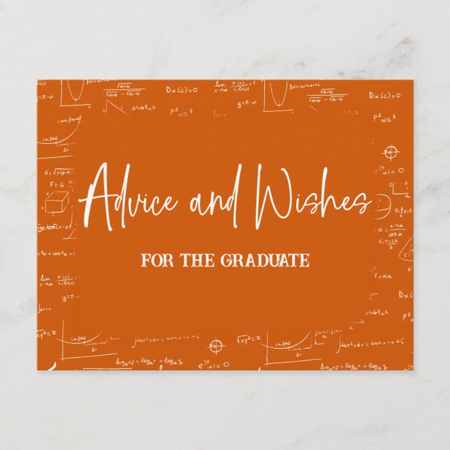 Orange Advice and Wishes for the Graduate  Enclosure Card (Front)