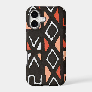 Orange African Mudcloth Tribal Print