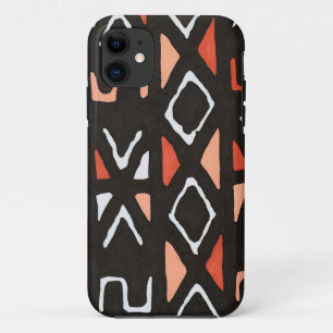 Orange African Mudcloth Tribal Print iPhone 11 Case