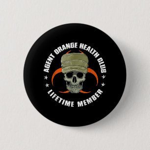 Orange Agent Health Club Lifetime Member Vietnam V 2 Inch Round Button