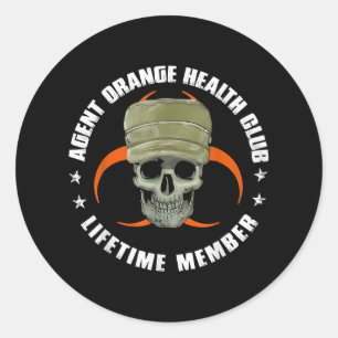 Orange Agent Health Club Lifetime Member Vietnam V Classic Round Sticker