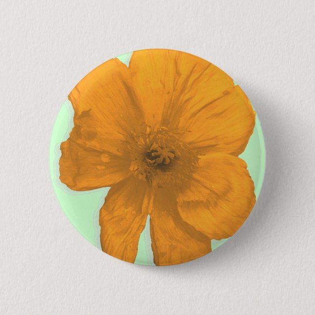 Orange Aid/ PopArt Flower 2 Inch Round Button (Front)