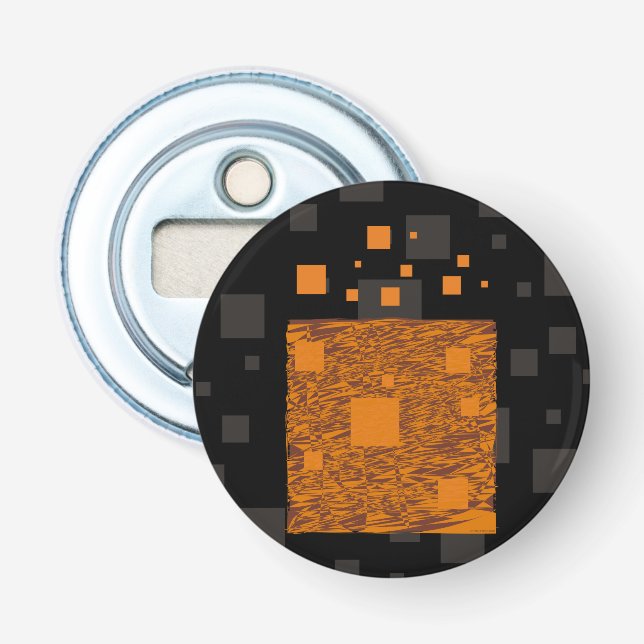 Orange alert float abstract Halloween black box Bottle Opener (Front)