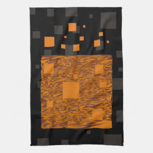 Orange alert float abstract Halloween black box Kitchen Towel