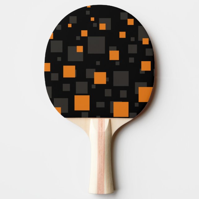 Orange alert float abstract Halloween black box Ping Pong Paddle (Back)