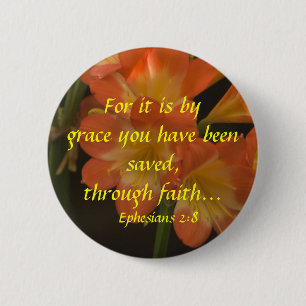 Orange Amaryllis 2 Inch Round Button