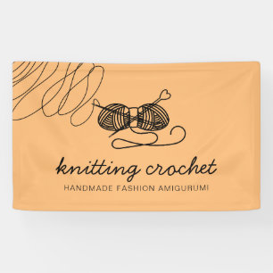 Orange Amigurumi Yarn Knit Crochet Artist Banner