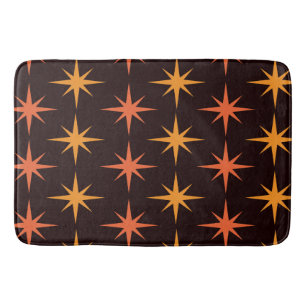 Orange and Amber Starburst Mid Century Modern Bath Mat