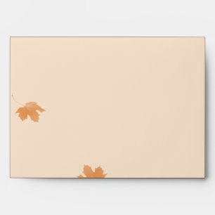 Orange and Aqua Autumn Maple Leaf Wedding Envelope