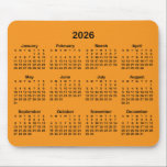 Orange and Black 2026 Calendar Mouse Pad<br><div class="desc">Looking for a sleek and stylish way to keep track of your days? Check out this orange and black 2026 calendar mousepad! It makes a great gift for anyone who loves to stay organized. Plus, it's a great way to show off your personality and make your desk look unique by...</div>
