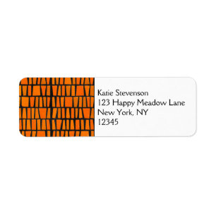 Orange and black african tribal pattern