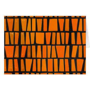 Orange and black african tribal pattern