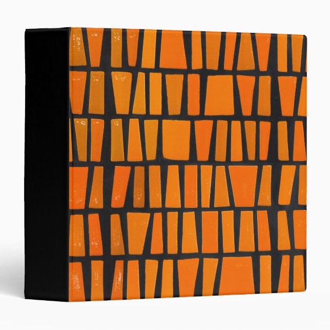 Orange and black african tribal pattern binder (Front/Spine)