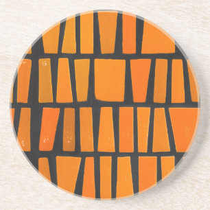 Orange and black african tribal pattern coaster