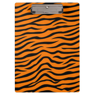 Orange and Black Animal Print Tiger Stripes Clipboard